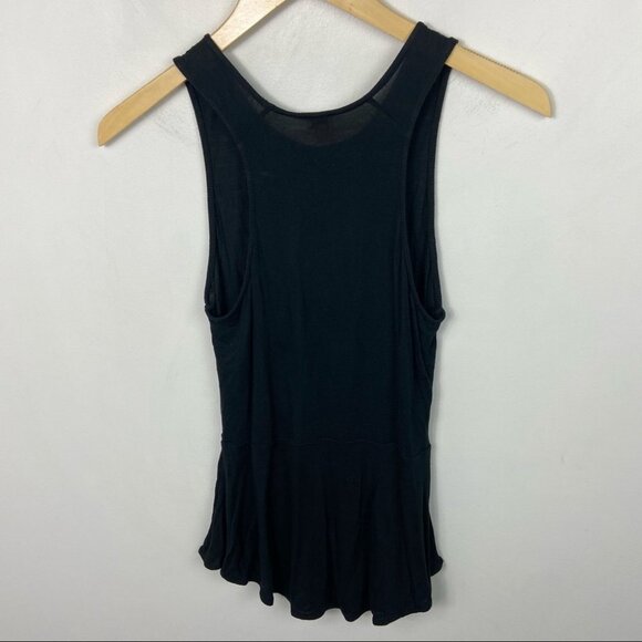 Aritzia Wilfred Black Concorde Peplum Tank Top Size XS Lightweight Minimimalist - Picture 5 of 7